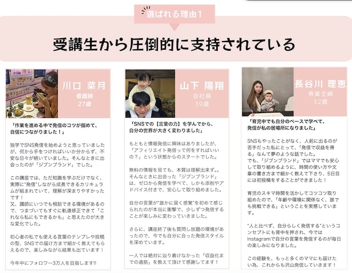 ジブンブランド∞AIの口コミについて