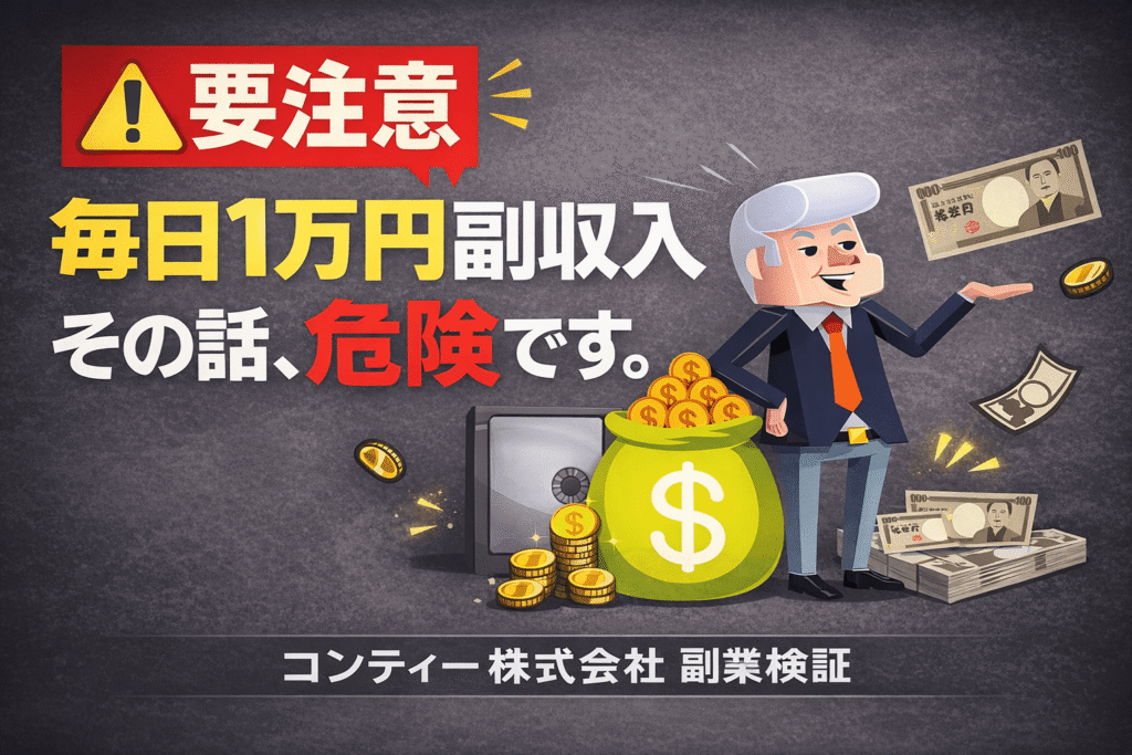 毎日1万円副収入は要注意の画像