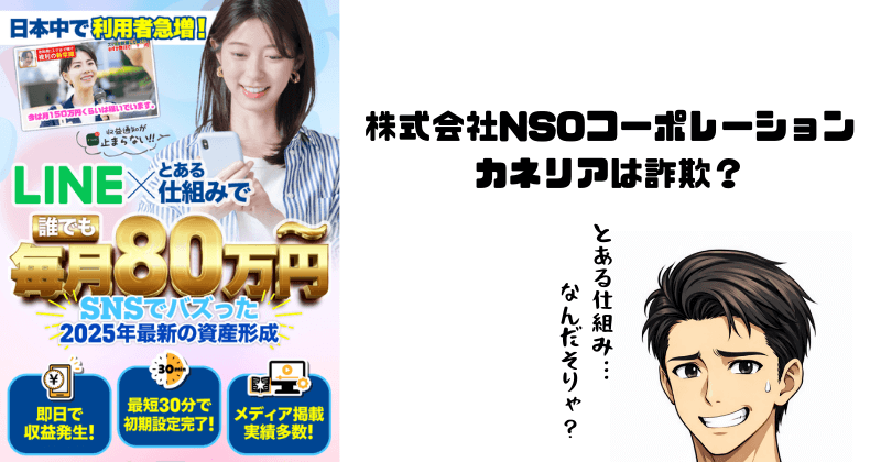 株式会社NSOコーポレーションのカネリアは詐欺？怪しい？検証した。