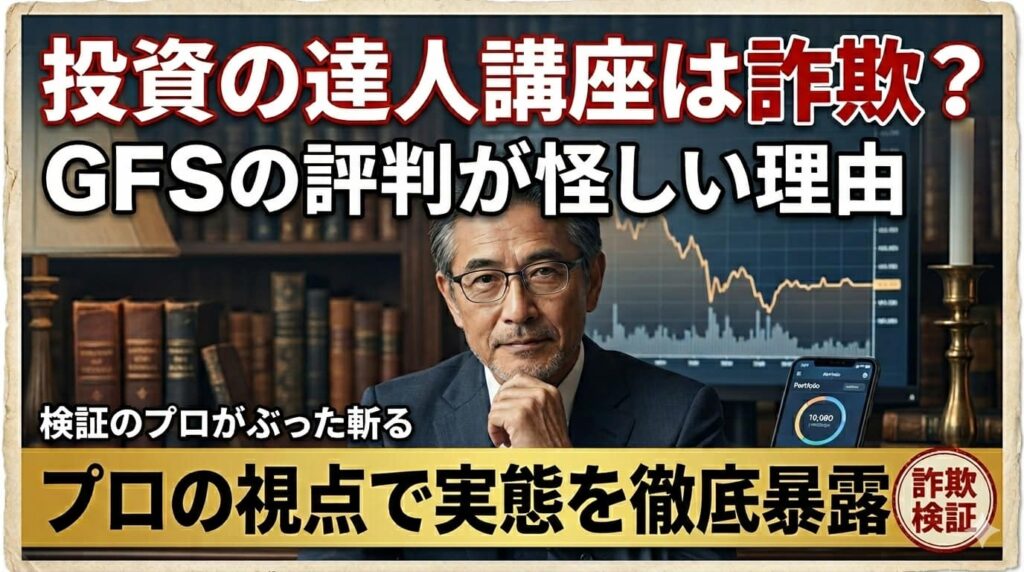 投資の達人講座は詐欺？GFSのスクールが怪しいので評判を調査