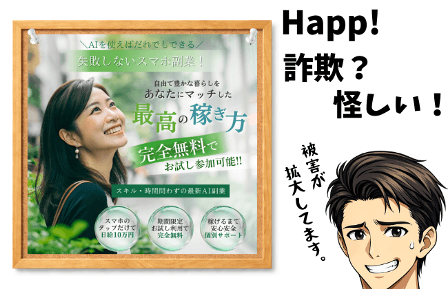 Happ!は詐欺か？実態を登録検証した結果がヤバすぎた【2026年最新版】のアイキャッチ画像