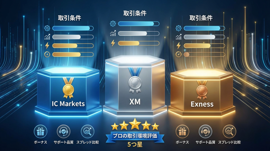 IC Markets vs XM vs Exnessの競合分析