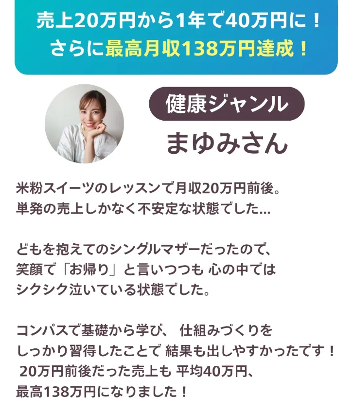 まゆみさんという成功者の体験談の画像